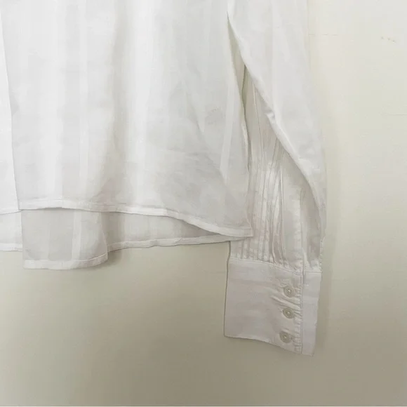 J. Crew V-neck Tie Top in White Cotton Dobby Size Small - Picture 8 of 11